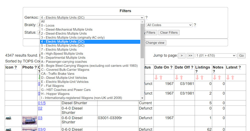 1.2.3.2 Filtering the TOPS List screenshot