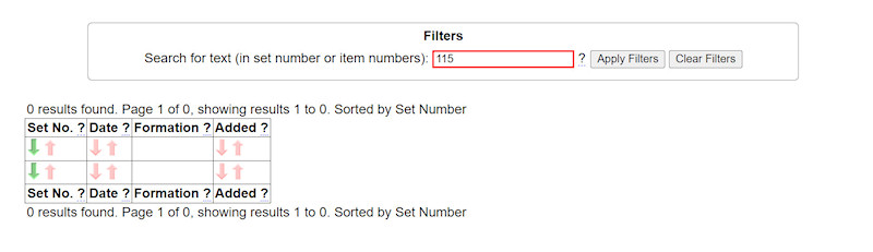 1.2.6.4 Filtering/searching the Formations List page (continued) screenshot