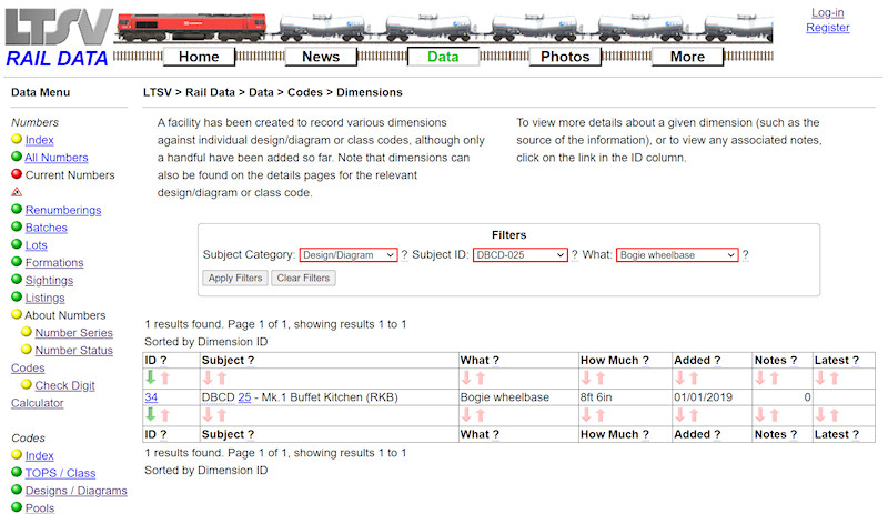 1.2.6.25 Filtering the Dimensions List screenshot