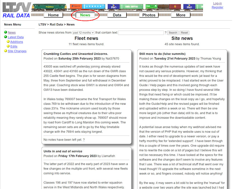 1.2.8.1 The News page screenshot