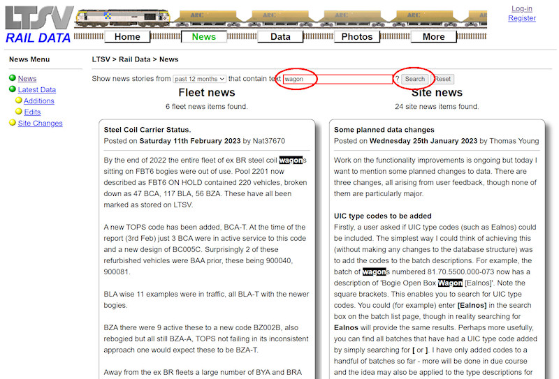 1.2.8.3 Searching the News screenshot