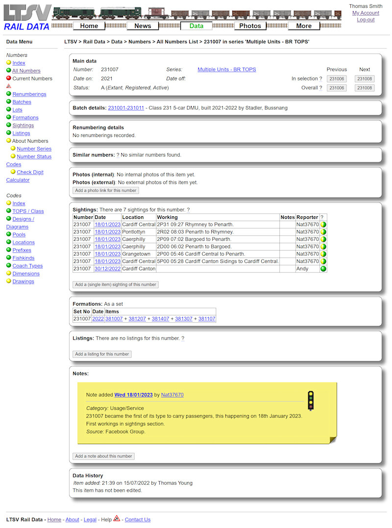 2.2.3.2 A note on a number detail page screenshot
