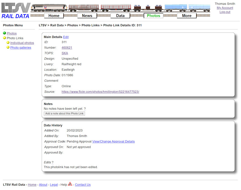 2.2.7.20 The Photolink Details page screenshot