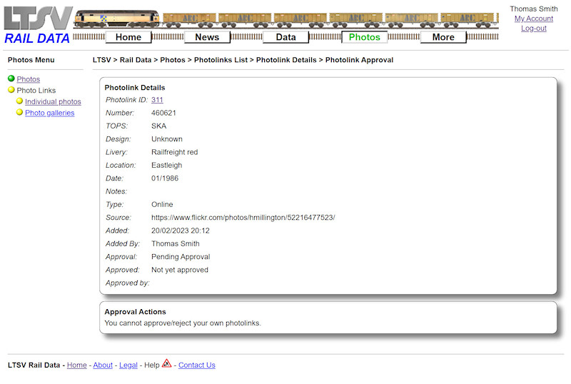 2.2.7.21 The Photolink Approval page screenshot