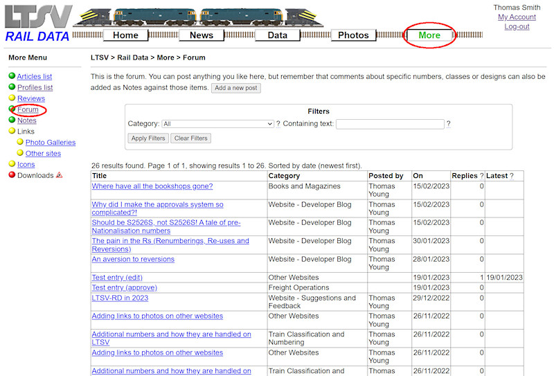 2.2.9.1 The Forum list page screenshot