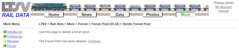 2.2.11.10 Forum Post deletion confirmation screenshot
