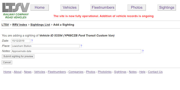 Adding a sighting with an approximate date screenshot